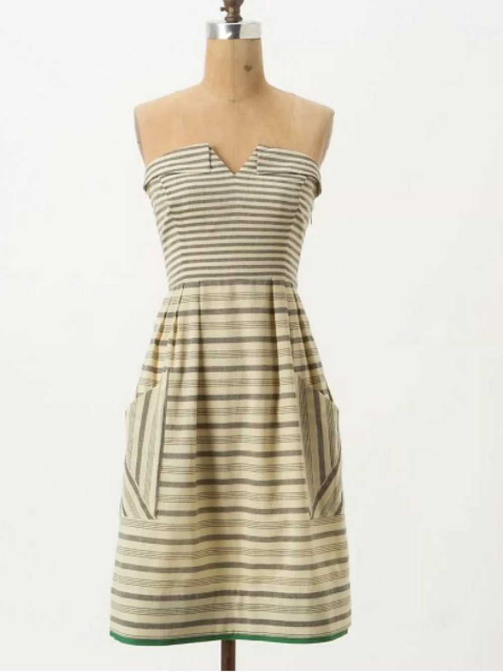 NWT Anthropologie Maeve Striped Strapless Fit and Flare Party Dress